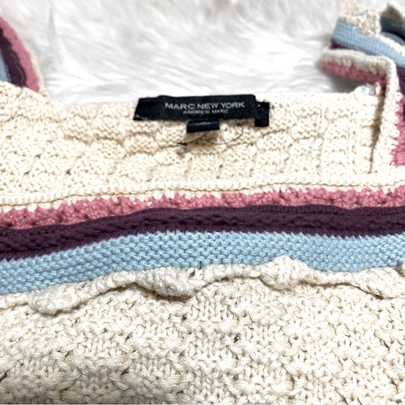 Andrew Marc New York Women's Crocheted Multicolored Top Sz-L - Picture 6 of 7